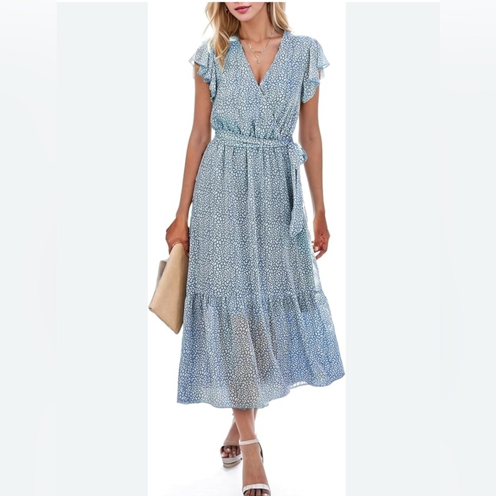BTFBM Blue Floral Maxi Dress